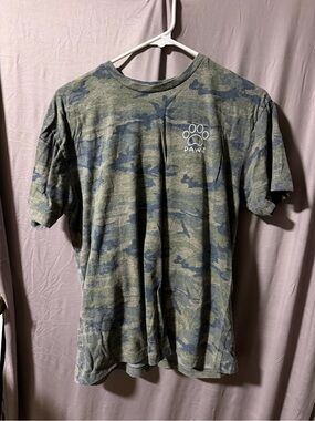 PAWZ Women’s Camouflage Short Sleeve Tee - Olive Green/Blue